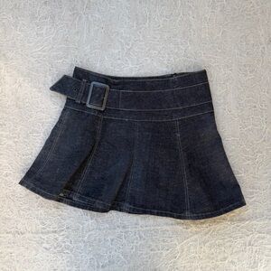 Y2K Bebe Denim Mini Skirt with Buckle – Size 27